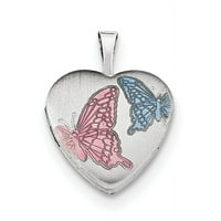 Primal ezüst ezüst ródium bevonatú zománcozott pillangó szív medál Bo lánc