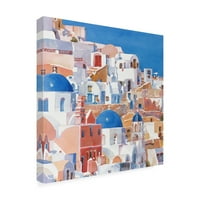 Védjegy képzőművészet 'Santorini akvarell II' vászon művészet Edie Fagan