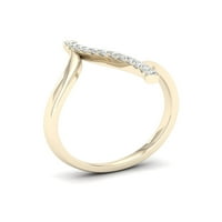 1 6ct tdw gyémánt 10k sárga arany görbe bypass divat gyűrű