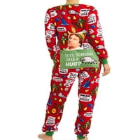 Elf Womens Plüss Red Buddy Drop ülés Christmas Holiday Unió öltöny Pizsama 3x