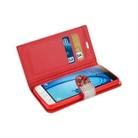 Samsung folio telefon tok Samsung Galaxy J Diamond Strastone Wallet tok piros