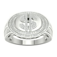 Imperial 1 3Ct TDW Diamond 10K Fehér Arany Mens Dollar Ring