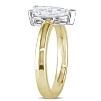Carat T.W. Gyémánt 14KT sárga arany pasziánsz eljegyzési gyűrű