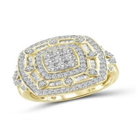JewelersClub 14K aranyozott ezüst 1. Karát fehér gyémánt gyűrű nők számára