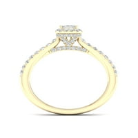 Imperial 10K sárga arany 7 8 ct tdw smaragd vágás gyémánt halo eljegyzési gyűrű