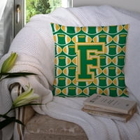 F betű labdarúgó zöld és arany szövet dekoratív párna