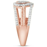 Imperial 1 5Ct TDW Diamond Cluster Heart Ring 10K rózsa aranyban