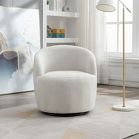 Aukfa akcentus szék, szövetforgó szék karosszék nappali hálószobához, elefántcsontfehér