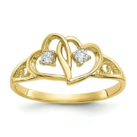 Primal Gold Karat sárga arany dupla szív köbös cirkónium gyűrű