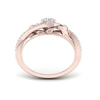 3 4ct TDW Diamond 14K rózsa arany ígéret gyűrű