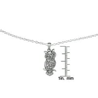 Primal ezüst sterling ezüst ródiummal bevont köbös cirkónium-bagoly medál Forzantina kábellánccal