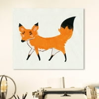 A Runway Avenue állatok fali művészete vászon nyomtatványok „Pet Fox” állatkert és vadállatok - narancs, fehér