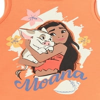 Disney Moana Baby & Toddler Girls Flutter Ueeve grafikus tartály teteje, és rövidnadrág, 3 darabos ruhakészlet, méretek 12m-5T