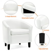 EasyFashion Fau bőrhordó akcentus szék, 2 -es készlet, fehér