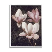 Vintage Rózsaszín Virágzik Damaszt Minta Botanikai & Virágos Grafika Fehér Keretes Művészet Nyomtatás Wall Art