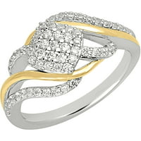 Carat T.W. Gyémánt 10KT kéttónusú by-pass sziluett gyűrű