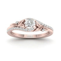 5 8ct TDW Diamond 14K rózsa arany ígéret gyűrű
