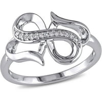 Gyémánt-Accent Sterling ezüst végtelen szívgyűrű