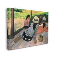Stupell Home Dekor Village Lounge natív figurák klasszikus festmény vászon fal művészet, Paul Gauguin