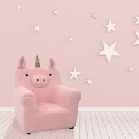 Critter Sitters 20-in. Plüss rózsaszín egyszarvú állatok alakú mini szék - óvoda, hálószoba, játszószoba és nappali dekoráció