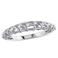 Carat T.W. Gyémánt sterling ezüst tekercselő évforduló gyűrű