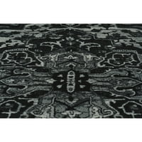 Mohawk otthoni prizmatikus emiko fekete tradicionális díszes precíziós nyomtatott terület szőnyeg, 2'x5 ', fekete
