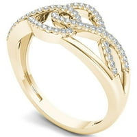 1 6ct TW Diamond 10K sárga arany reteszelő hurkok divatgyűrű