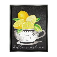 CMOTELL Hello Sunshine Lemons a teáscsésze mintázatú ételek és italfestés fekete úszó keretes művészeti nyomtatási fal művészet