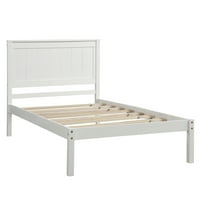 Aukfa iker ágykeret, fa platform ágy fejléc - fehér