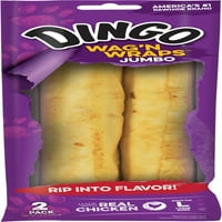 Dingo wag'n csomagolja a jumbo-t valódi csirkével és sertéshússal, 2-csomaggal