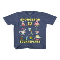 Spongyabob Squarepants fiúk csapat rács grafikus póló, méret 4-18