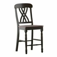 Weston Home Ohana Számlálómagasságú szék-fekete & tölgy-készlet 2