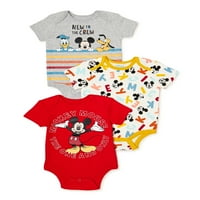 Mickey Mouse Baby Boys Bodysuits, 3-Pack, Méretek Hónapok- hónapok