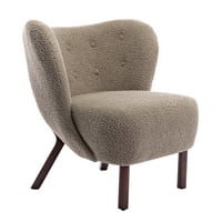 Aukfa Modern Tufted Wingback ékezetes szék a nappali hálószobához - barna