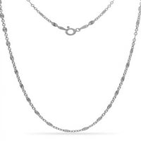 Ezüst ezüst váltakozó nyitott link nyaklánc