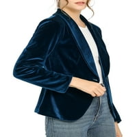 Egyedi olcsó nők bársonyos irodai kabát szilárd kendő gallérgomb blézer