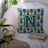 N betű labdarúgó kék és arany szövet dekoratív párna