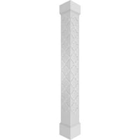 Ekena Millwork 12 W 10'H kézműves klasszikus négyzet alakú nem társított nagy Marrakesh Fretwork oszlop W Mission Capital & Mission