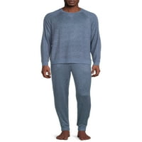 Férfi hosszú ujjú felső és kocogós alvásháló, S-2XL méretű, férfi pizsamák