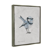 Stupell Wren madár állatfestés állatok és rovarok festés szürke úszó keretes művészeti nyomtatási fal művészet