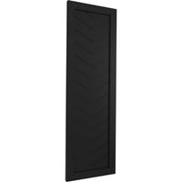 Ekena Millwork 18 W 32 H True Fit PVC egy panel Chevron modern stílusú rögzített redőnyök, fekete