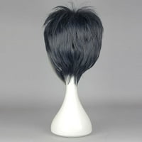 Egyedi olcsó emberi haj parókák parókákkal rendelkező nők számára, ferde frufru 12 Fekete kék parókák
