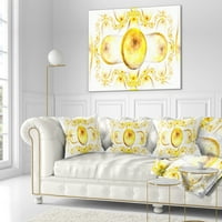Designart sárga egzotikus minta fehéren - Absztrakt dobás párna - 16x16
