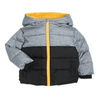 Svájci tech baba és kisgyermek fiú puffer dzseki, méretek 12m-5t