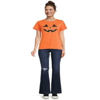 Női Halloween jack-o-lámpás grafikus póló, őszi rövid ujjú póló az útig, az S-3XL méretek