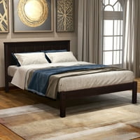 Aukfa Twin Platform Bed - Twin Wood Bed keret - fejtámlával és tárolóval - Espresso
