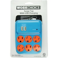 WorkChoice 6-Outlet beltéri túlfeszültség Tap USB-vel