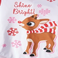 Rudolph a vörös orrú rénszarvas lányok poli 2 darabos karácsonyi pizsama alváskészlete