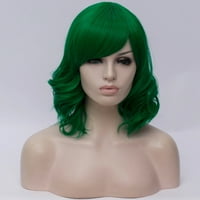 Egyedi alku az emberi haj parókák a Lady 14 zöld göndör paróka sapka természetes teljes közepes hullámos