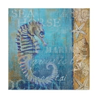 Védjegy képzőművészet 'tengeri ló és tenger' vászon művészet az Art Licensing Studio által